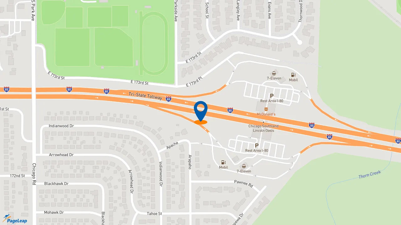 https://pageleap.com map showing location of Subway in South Holland.