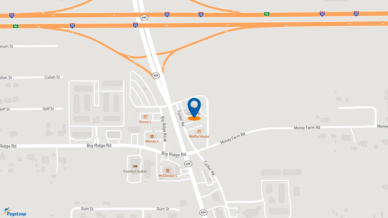 https://pageleap.com map showing location of Subway in Ocean Springs.