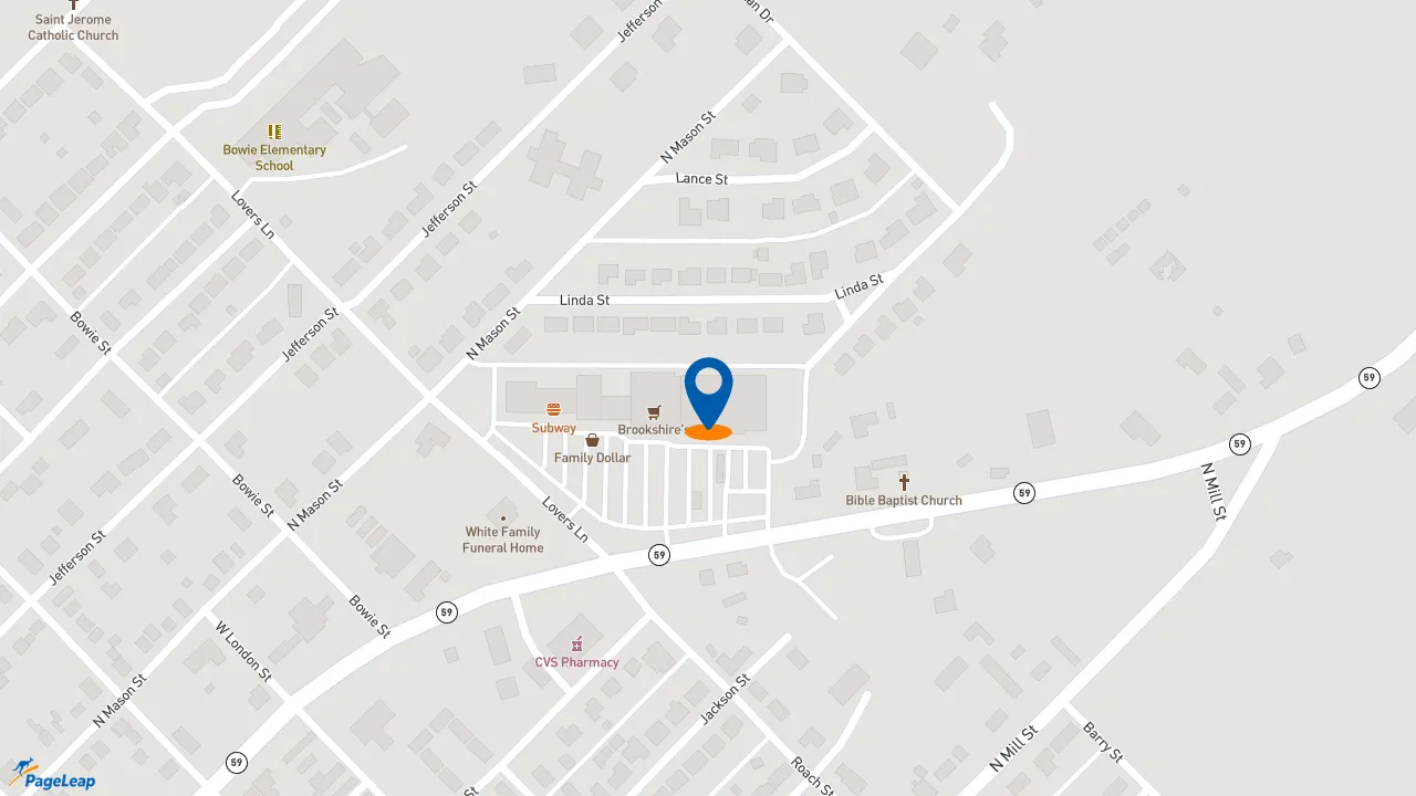 https://pageleap.com map showing location of Subway in Bowie.