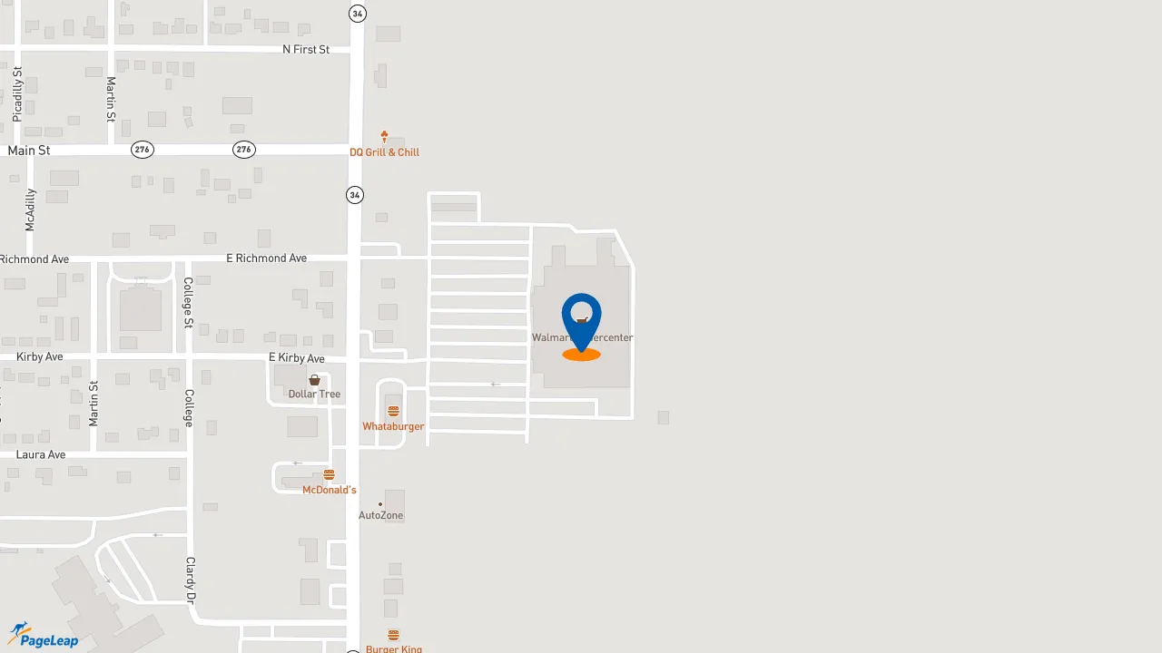https://pageleap.com map showing location of Subway in Quinlan.