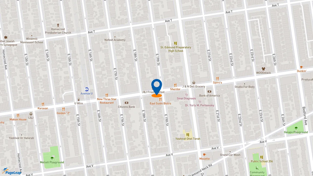 https://pageleap.com map showing location of Subway in City Of New York.