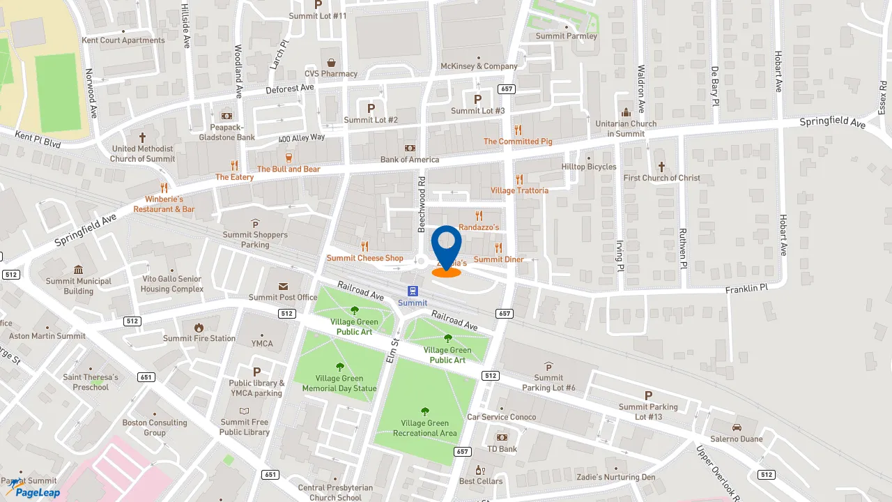 https://pageleap.com map showing location of Subway in Summit.