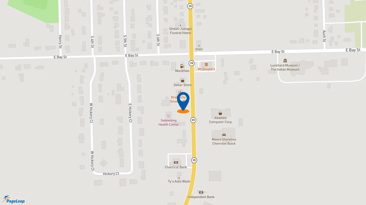 https://pageleap.com map showing location of Subway in Sebewaing.