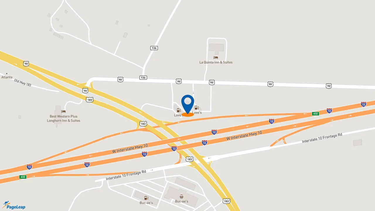 https://pageleap.com map showing location of Subway in Luling.
