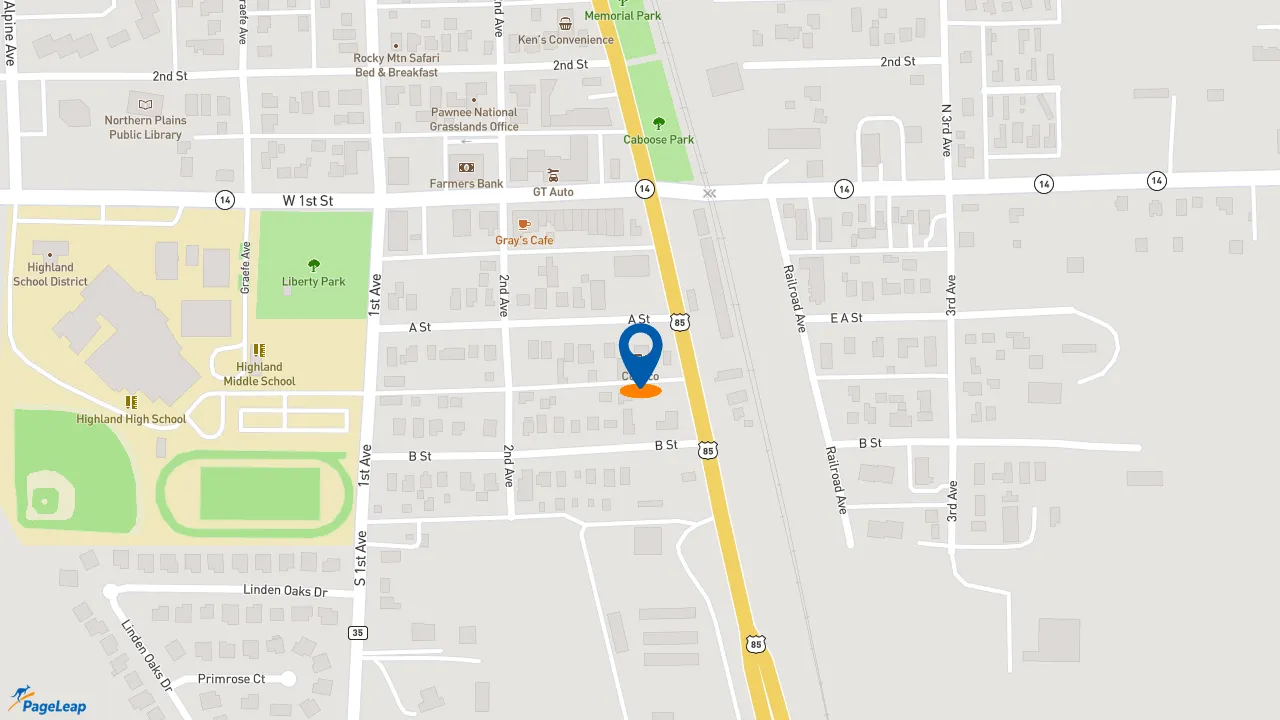 https://pageleap.com map showing location of Subway in Ault.