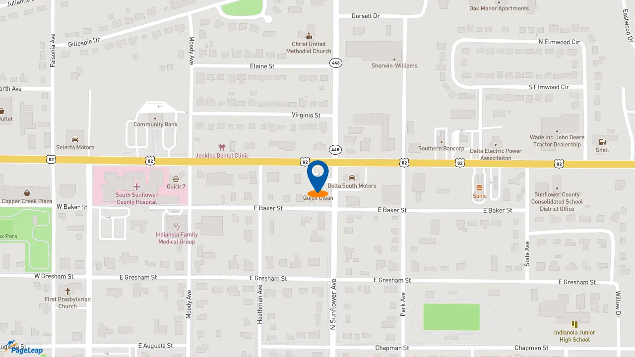https://pageleap.com map showing location of Subway in Indianola.