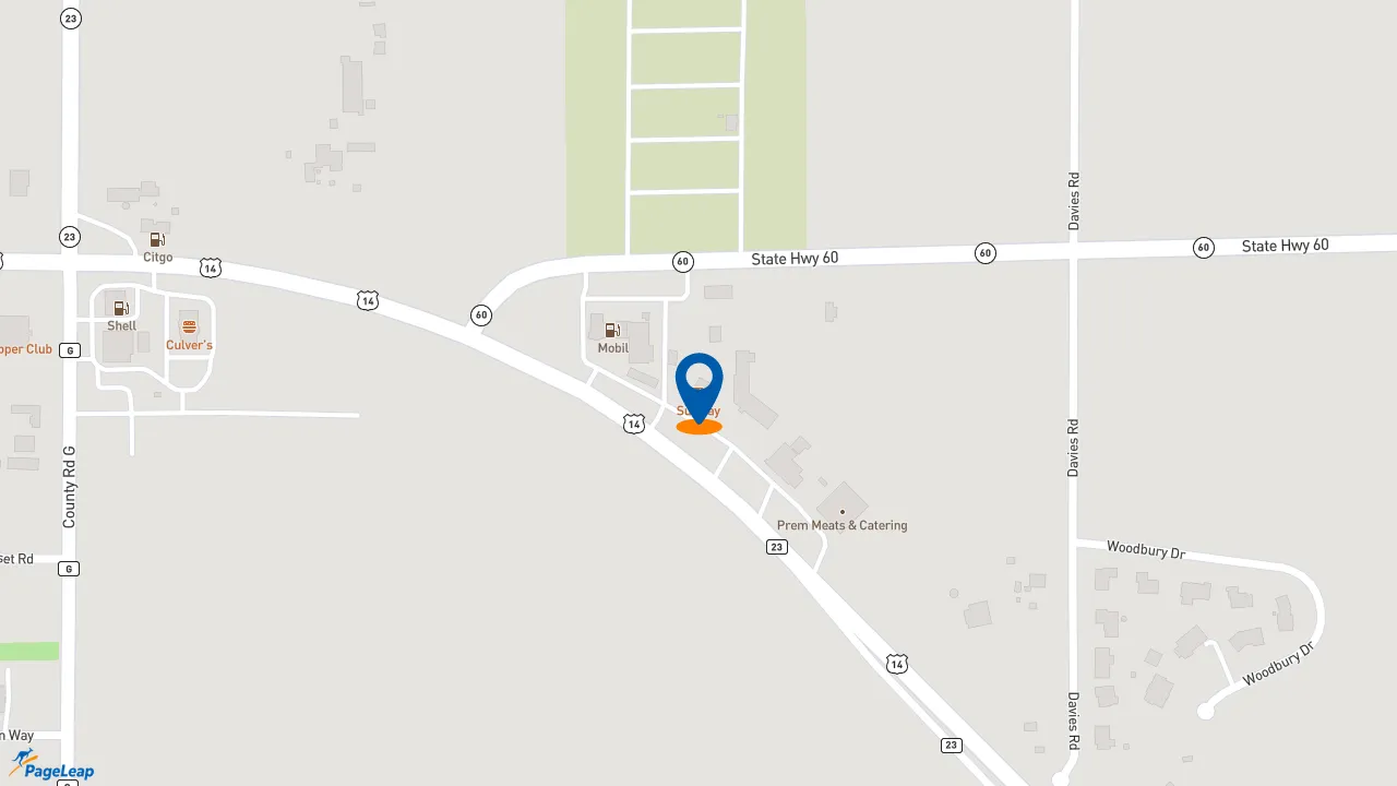https://pageleap.com map showing location of Subway in Spring Green.