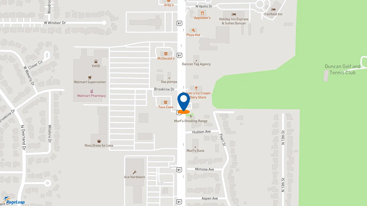 https://pageleap.com map showing location of Subway in Duncan.
