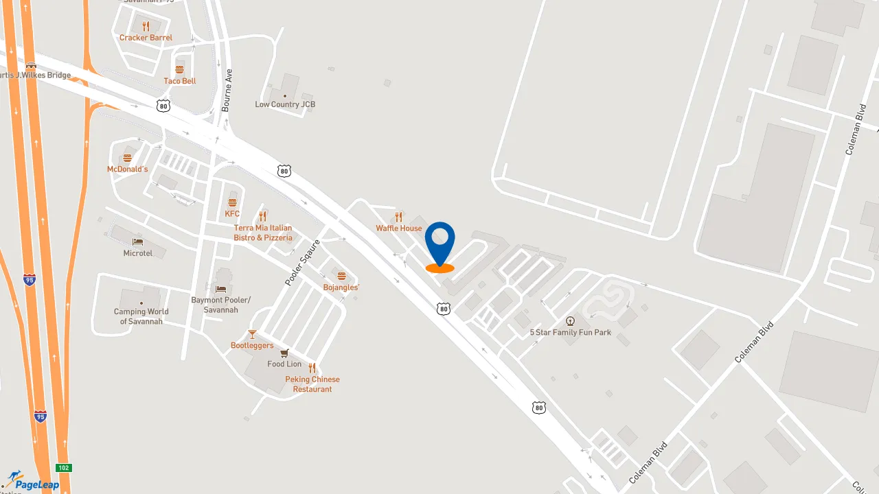 https://pageleap.com map showing location of Subway in Pooler.