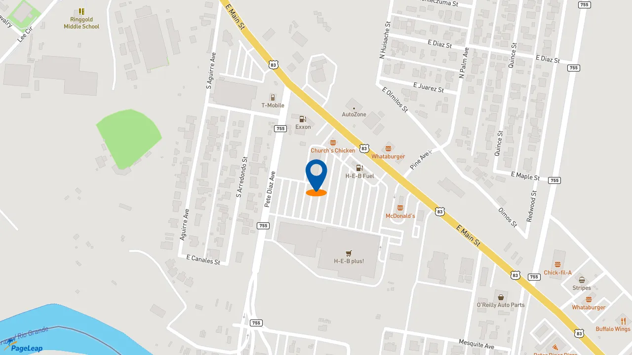 https://pageleap.com map showing location of Subway in Rio Grande City.