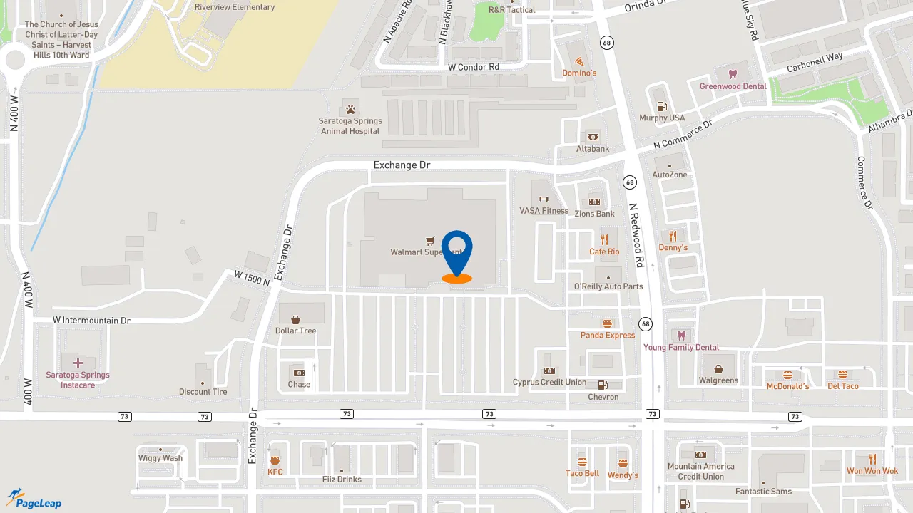 https://pageleap.com map showing location of Subway in Saratoga Springs.