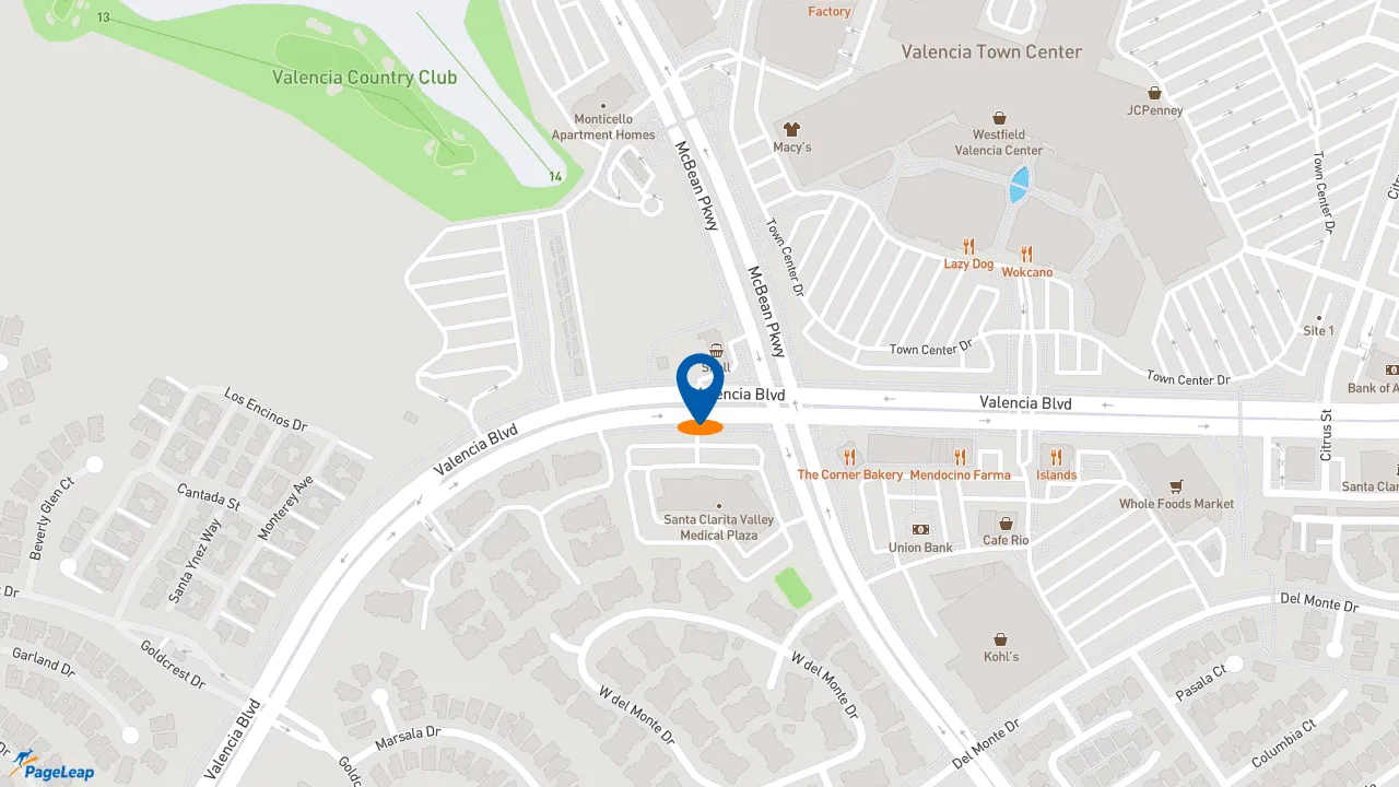 https://pageleap.com map showing location of Subway in Santa Clarita.