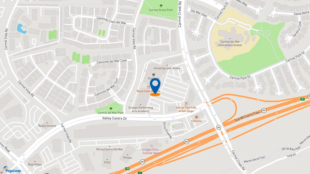 https://pageleap.com map showing location of Subway in San Diego.