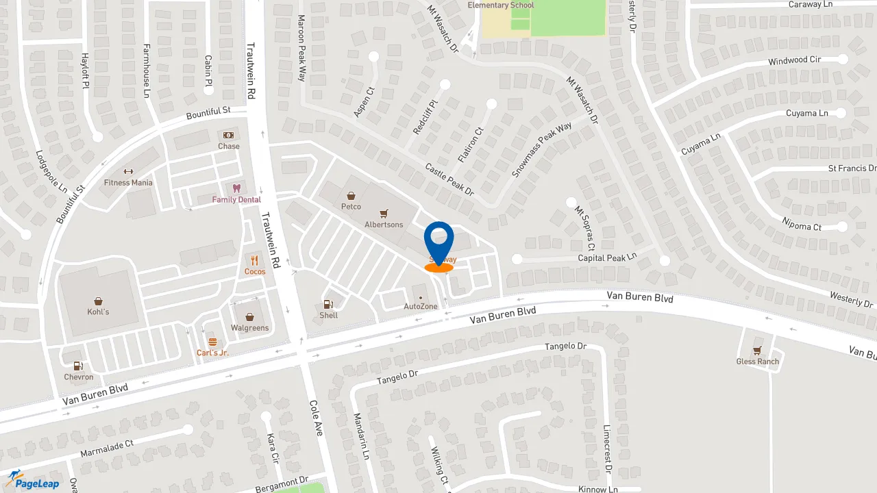 https://pageleap.com map showing location of Subway in Riverside.