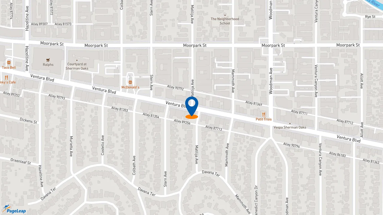 https://pageleap.com map showing location of Subway in Los Angeles.