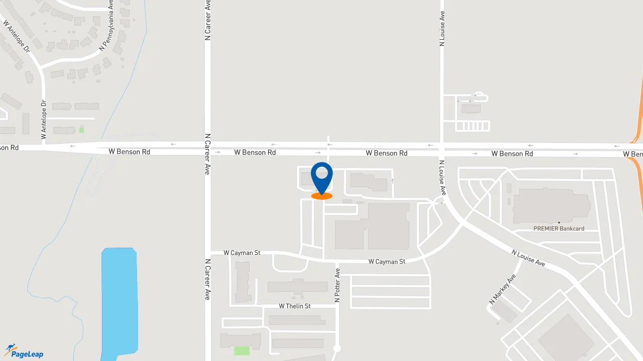 PageLeap.com map showing location of Subway in Sioux Falls.
