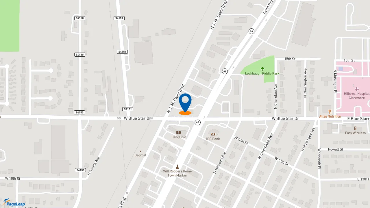 https://pageleap.com map showing location of Subway in Claremore.