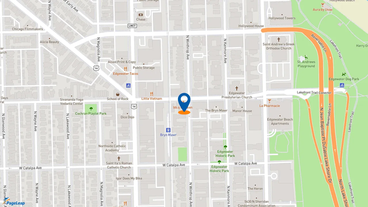 https://pageleap.com map showing location of Subway in Chicago.