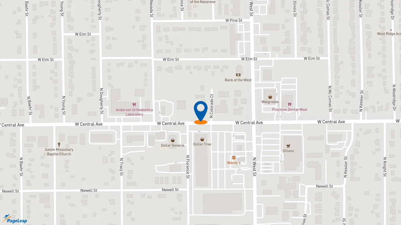 https://pageleap.com map showing location of Subway in Wichita.
