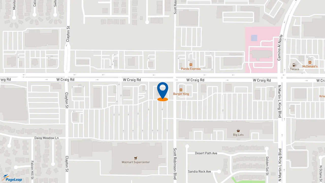https://pageleap.com map showing location of Subway in North Las Vegas.