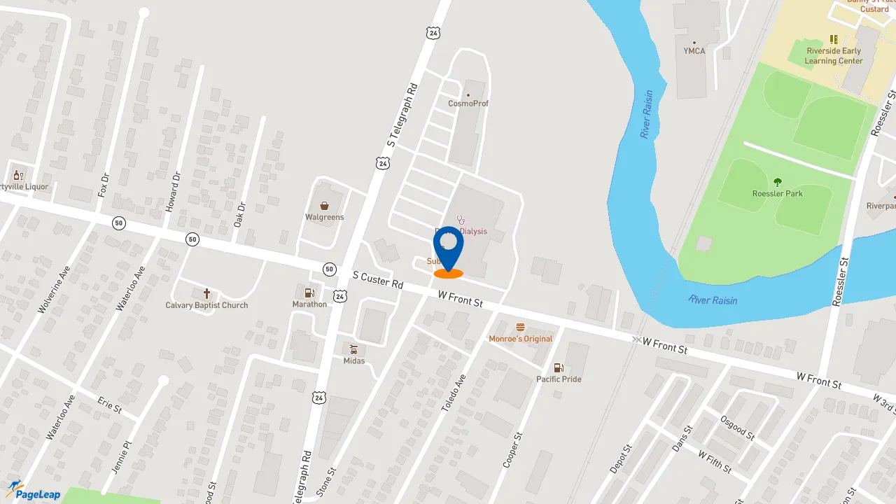 https://pageleap.com map showing location of Subway in Monroe.
