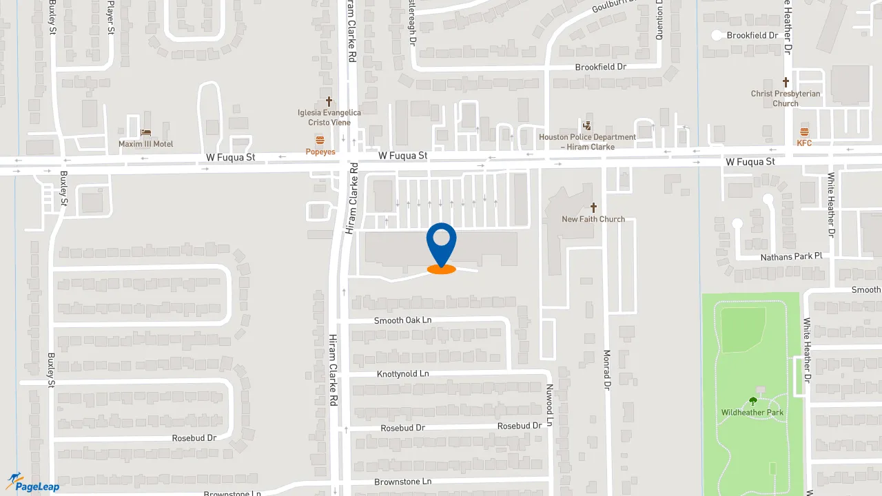 https://pageleap.com map showing location of Subway in Houston.