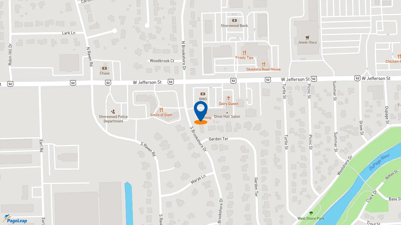 https://pageleap.com map showing location of Subway in Shorewood.