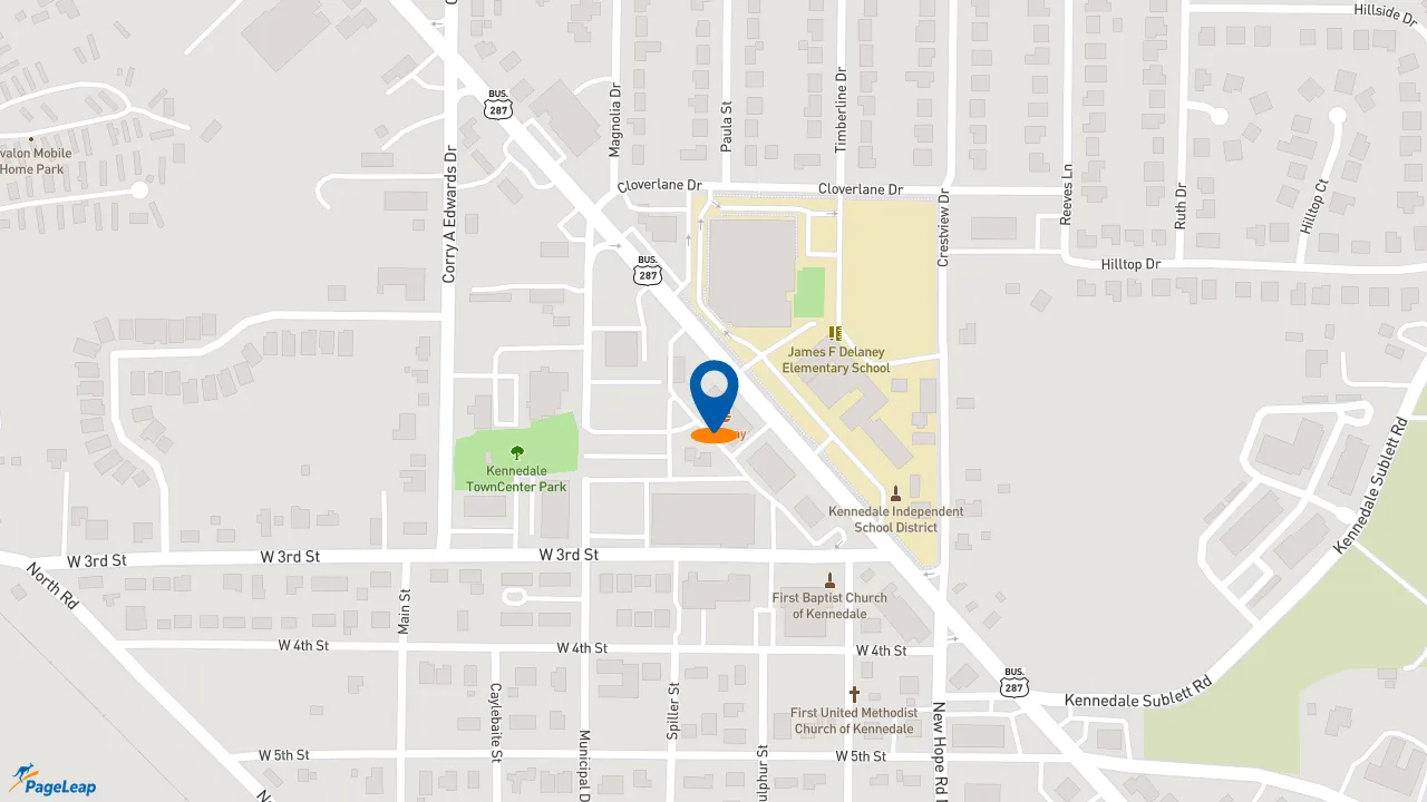 https://pageleap.com map showing location of Subway in Kennedale.