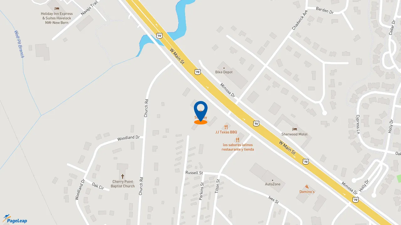 https://pageleap.com map showing location of Subway in Havelock.