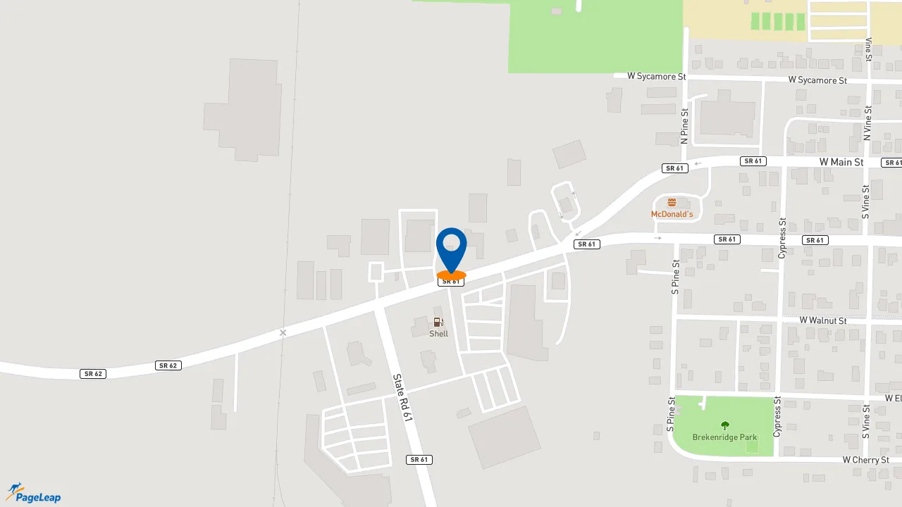 https://pageleap.com map showing location of Subway in Boonville.