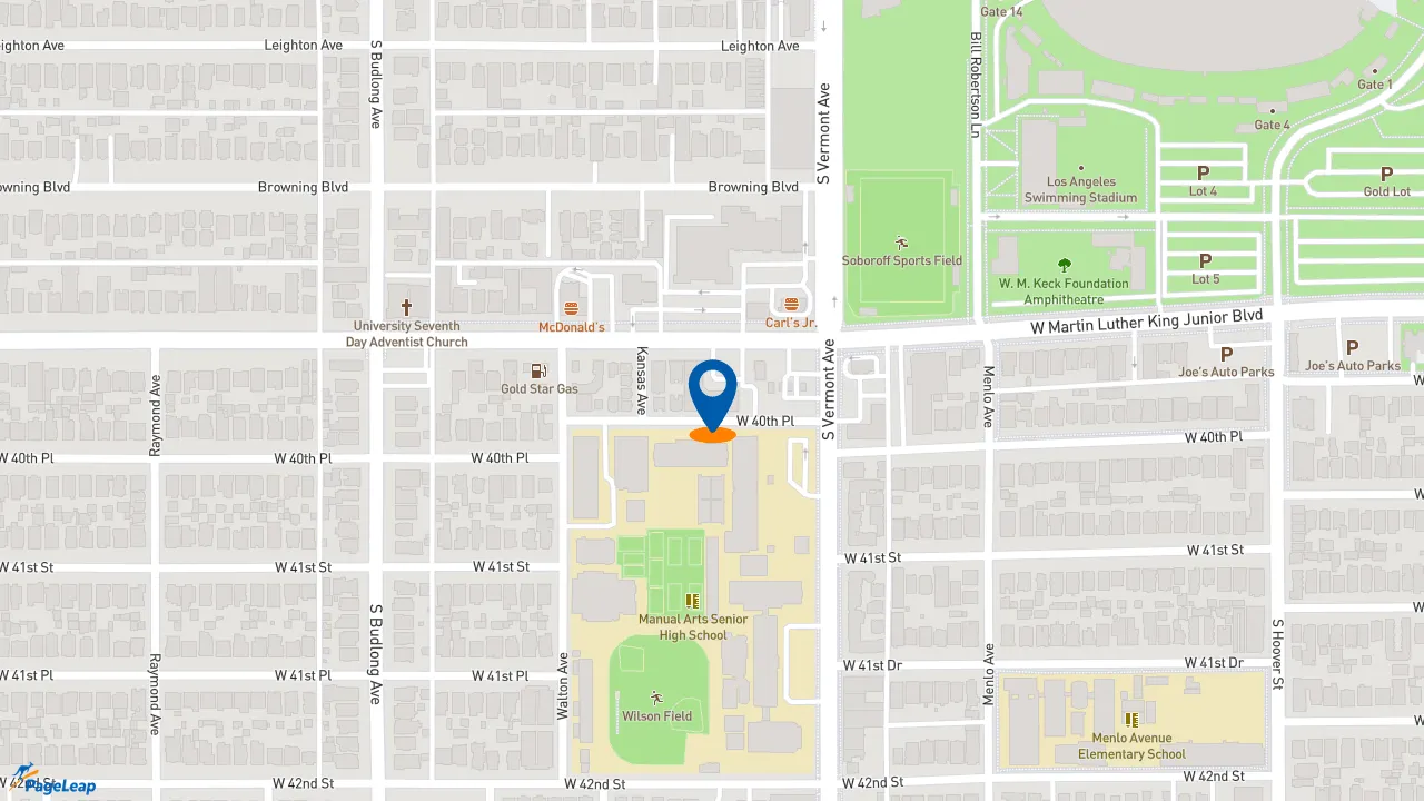 https://pageleap.com map showing location of Subway in Los Angeles.