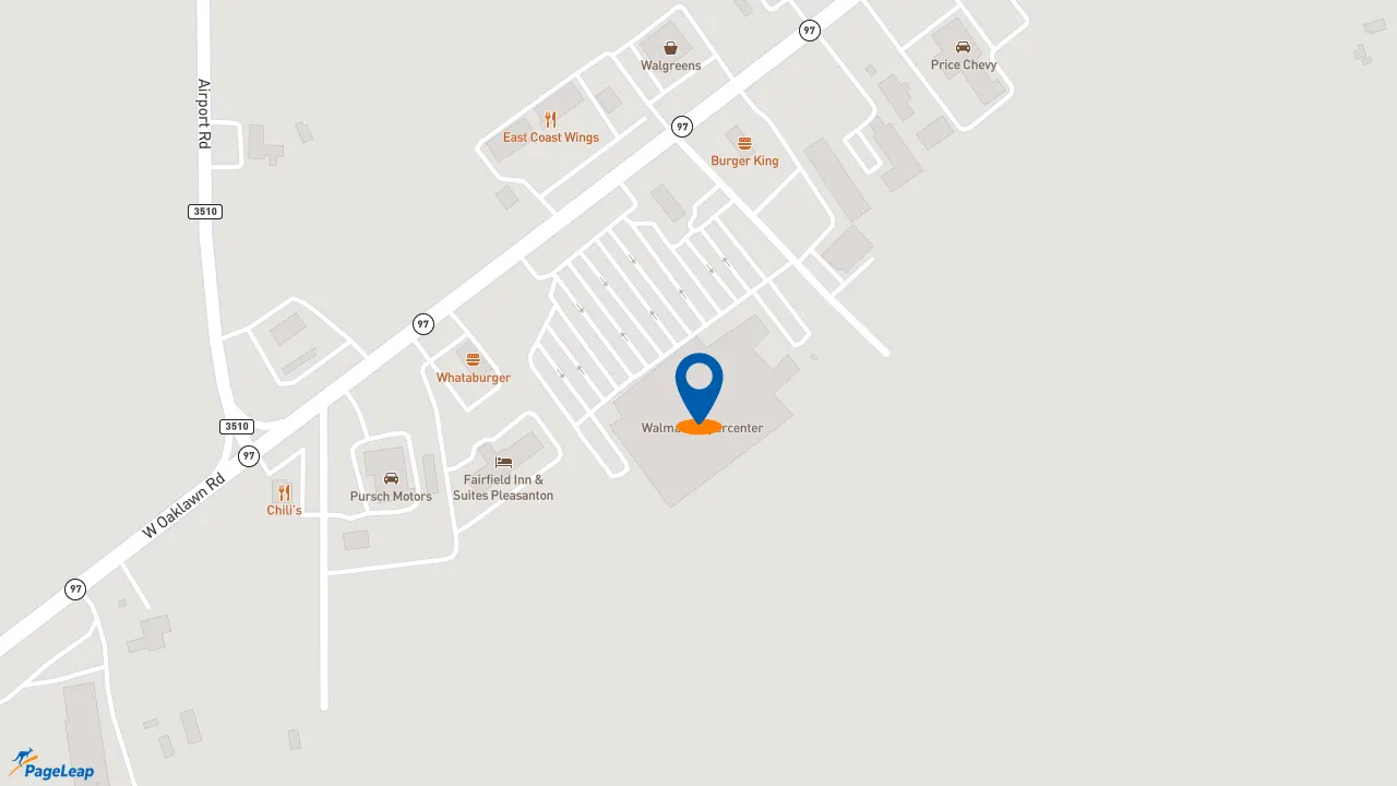 https://pageleap.com map showing location of Subway in Pleasanton.