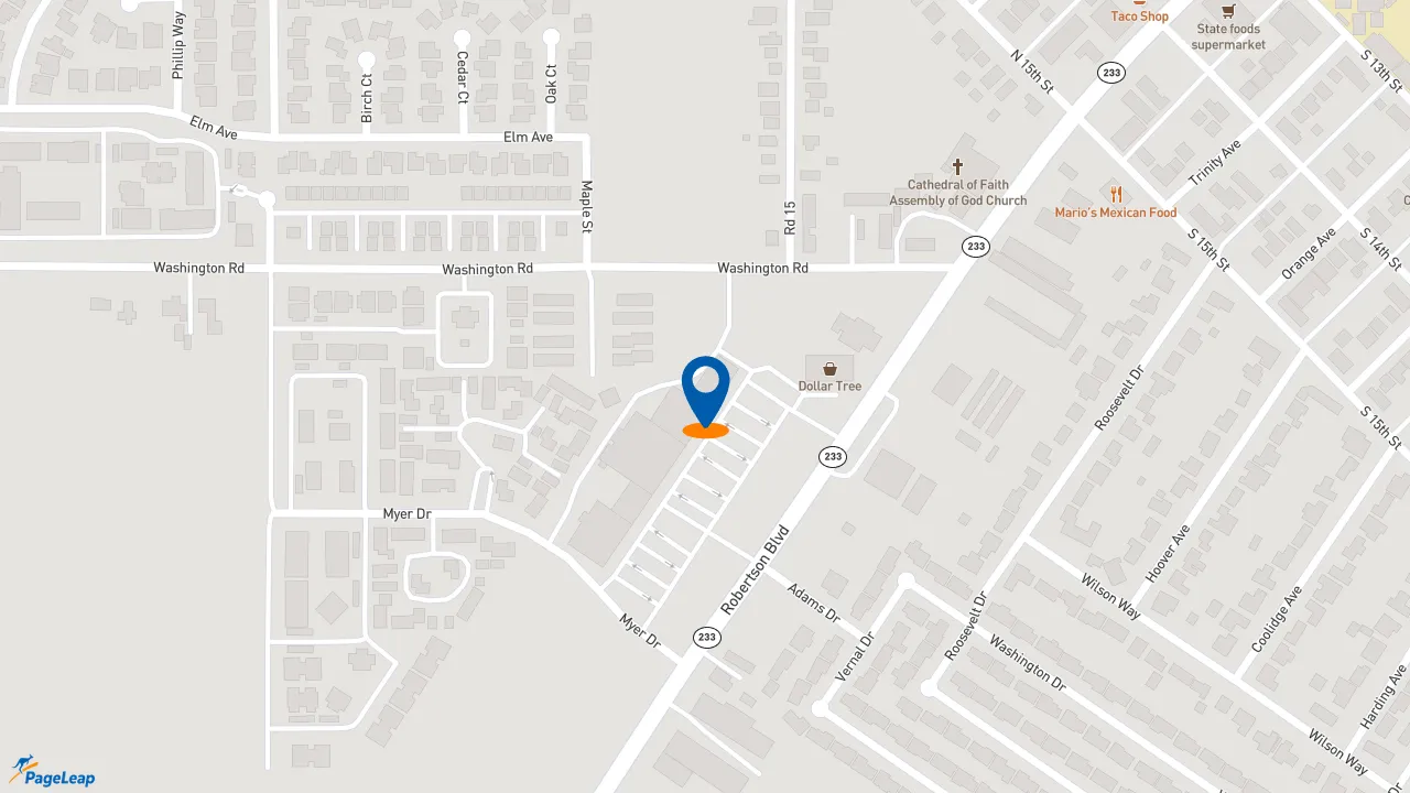 PageLeap.com map showing location of Subway in Chowchilla.