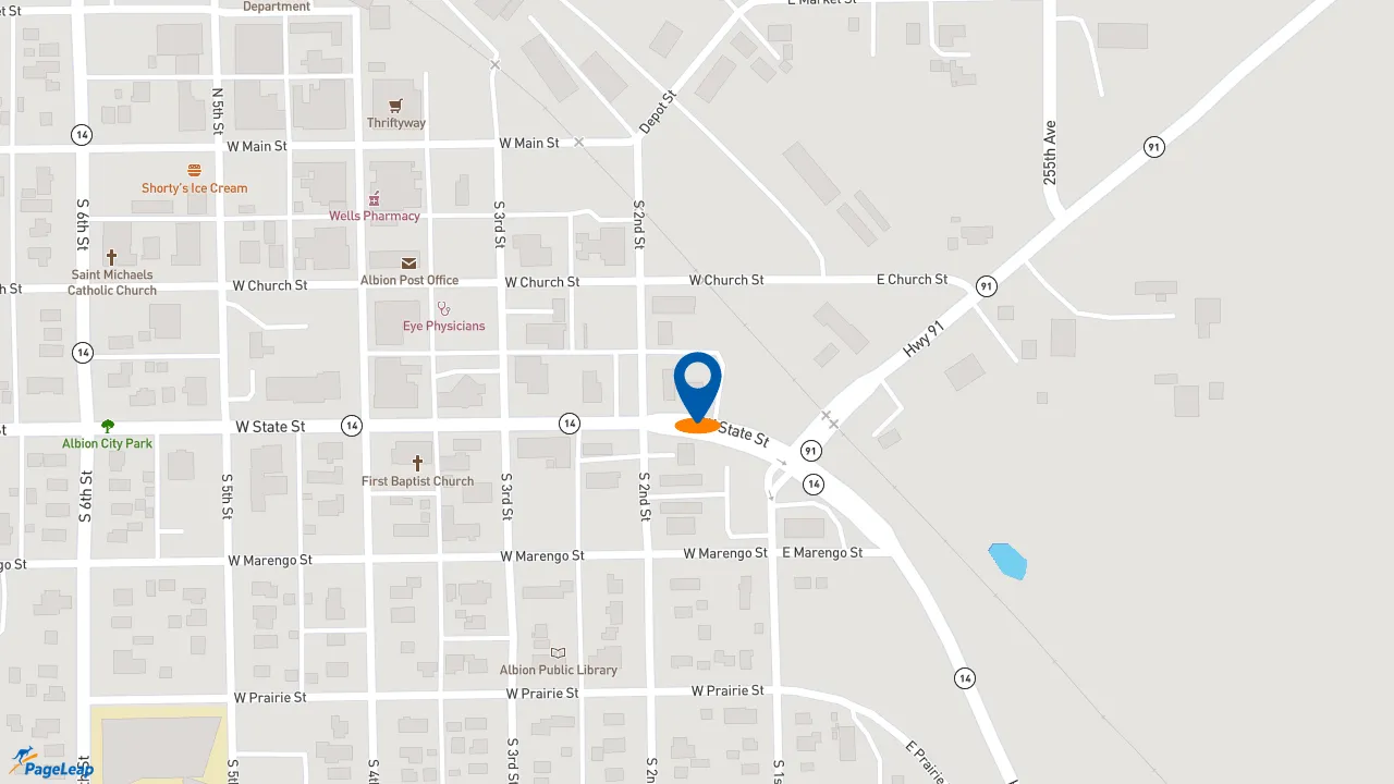 https://pageleap.com map showing location of Subway in Albion.