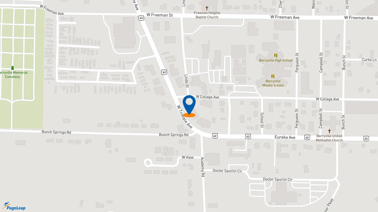 https://pageleap.com map showing location of Subway in Berryville.