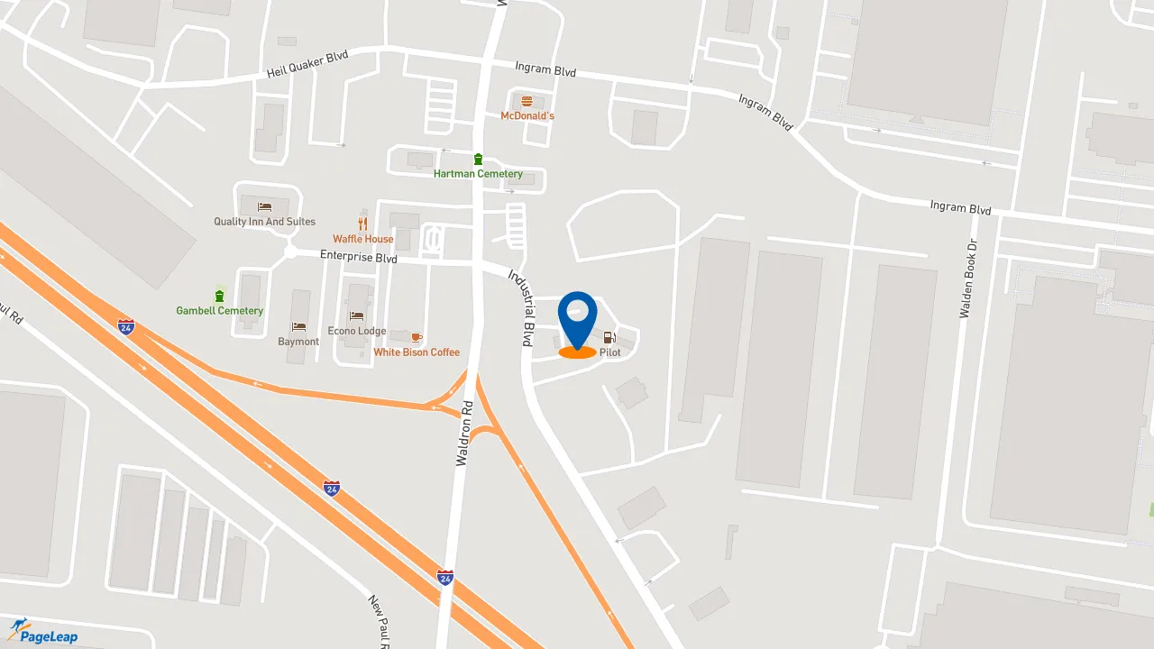 https://pageleap.com map showing location of Subway in La Vergne.