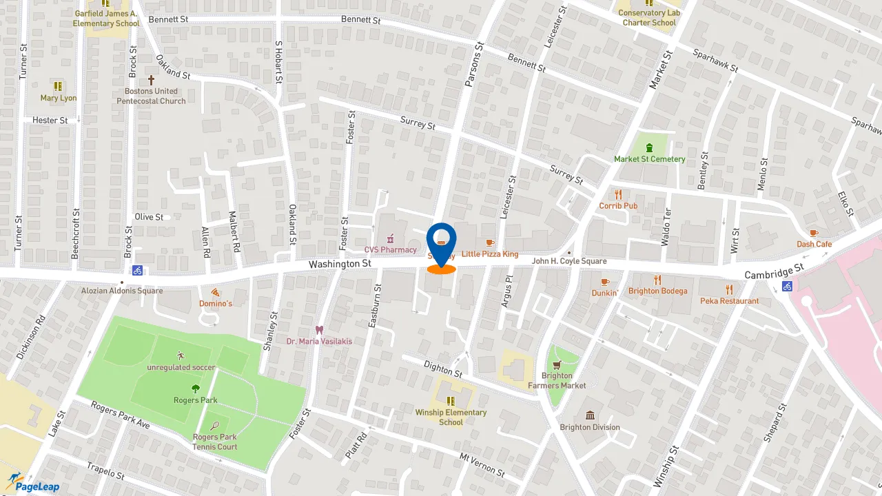 https://pageleap.com map showing location of Subway in Boston.