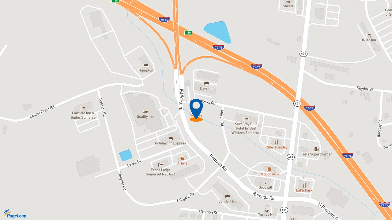 https://pageleap.com map showing location of Subway in Somerset.