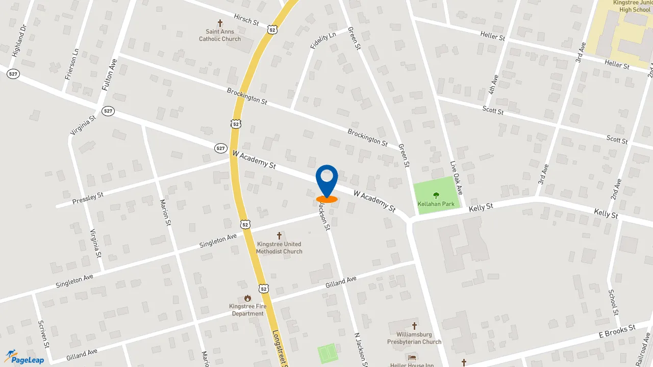 https://pageleap.com map showing location of Subway in Kingstree.