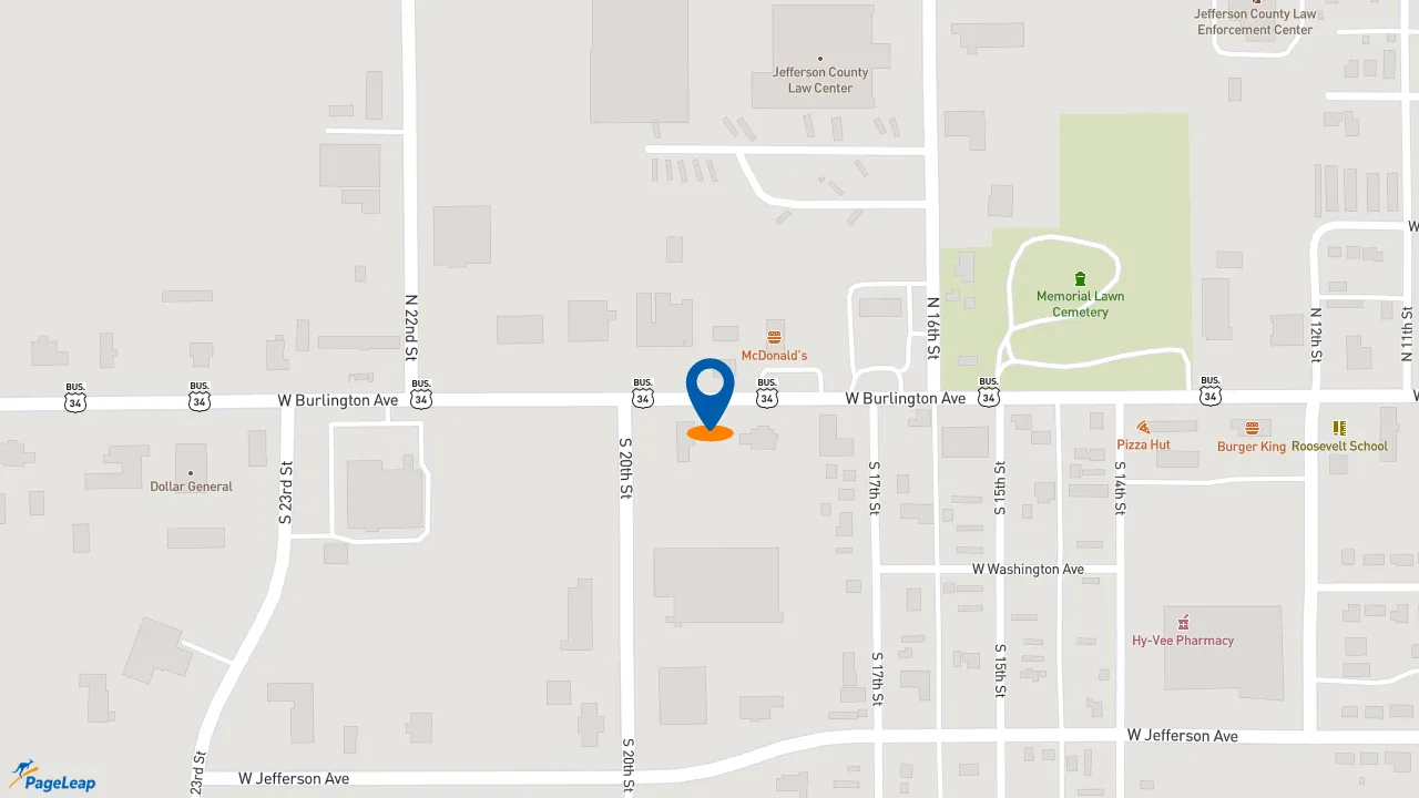 PageLeap.com map showing location of Subway in Fairfield.