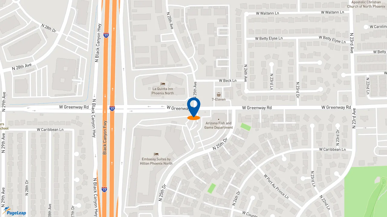https://pageleap.com map showing location of Subway in Phoenix.