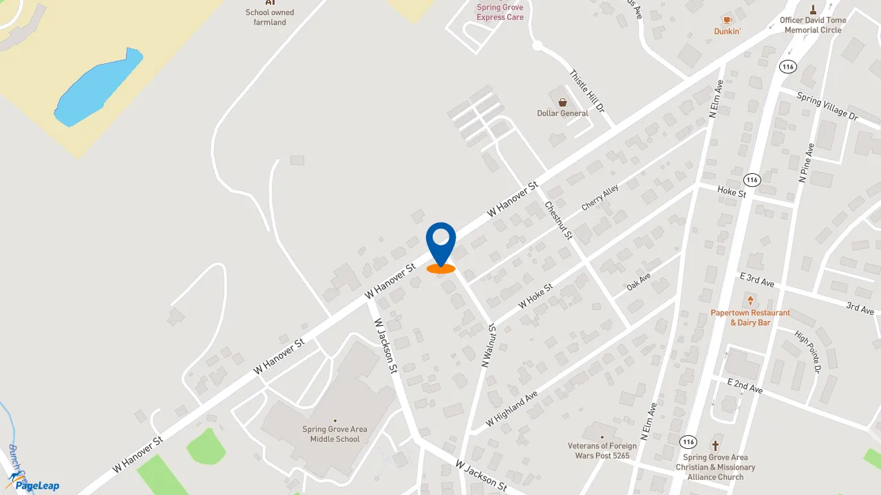 https://pageleap.com map showing location of Subway in Spring Grove.
