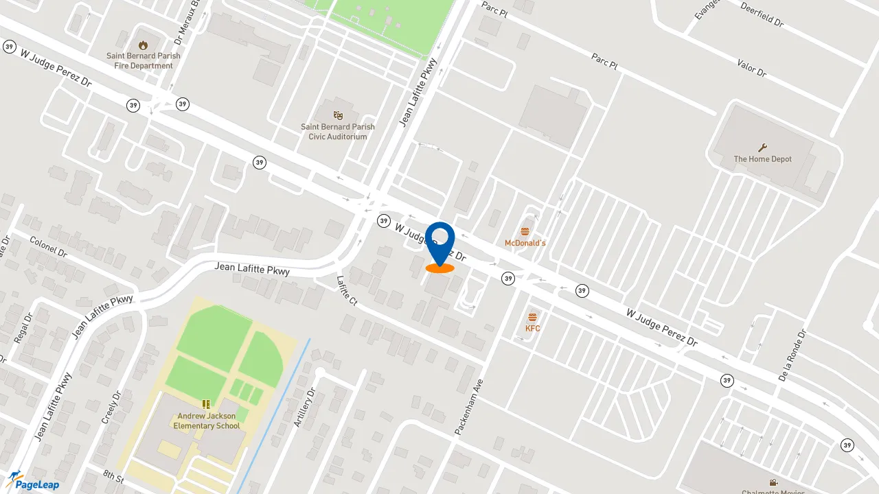 https://pageleap.com map showing location of Subway in Chalmette.