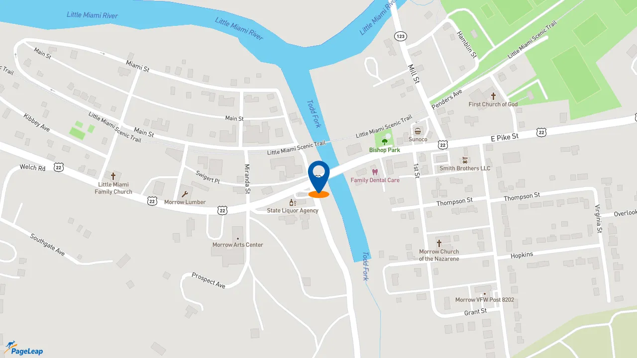 https://pageleap.com map showing location of Subway in Morrow.