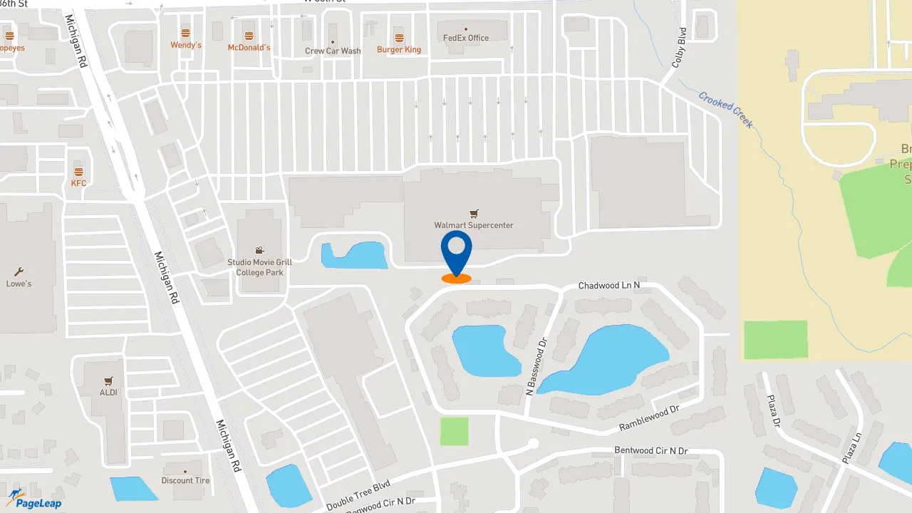 https://pageleap.com map showing location of Subway in Indianapolis.
