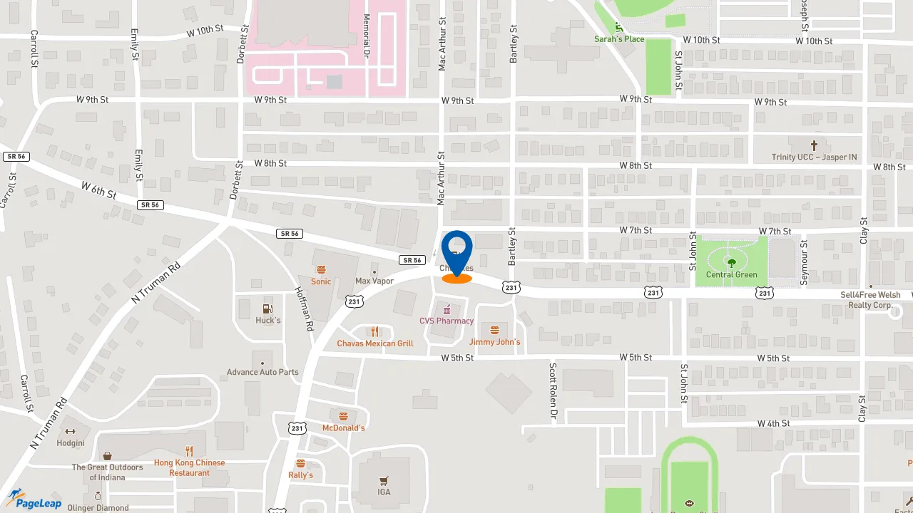 https://pageleap.com map showing location of Subway in Jasper.