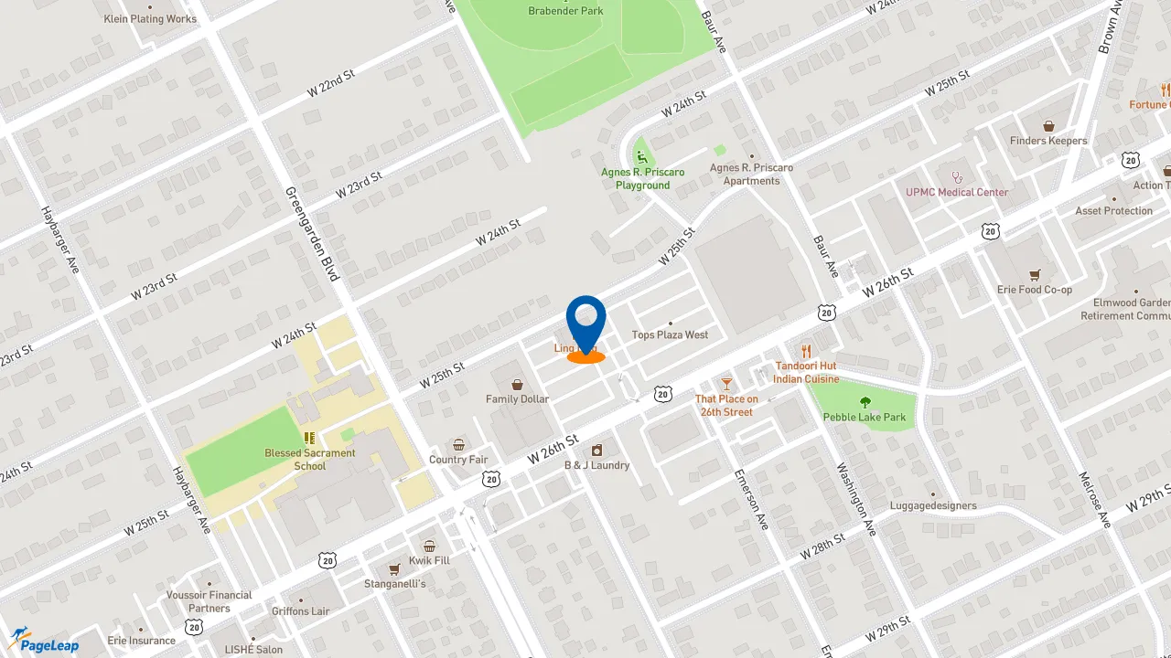 https://pageleap.com map showing location of Subway in Erie.