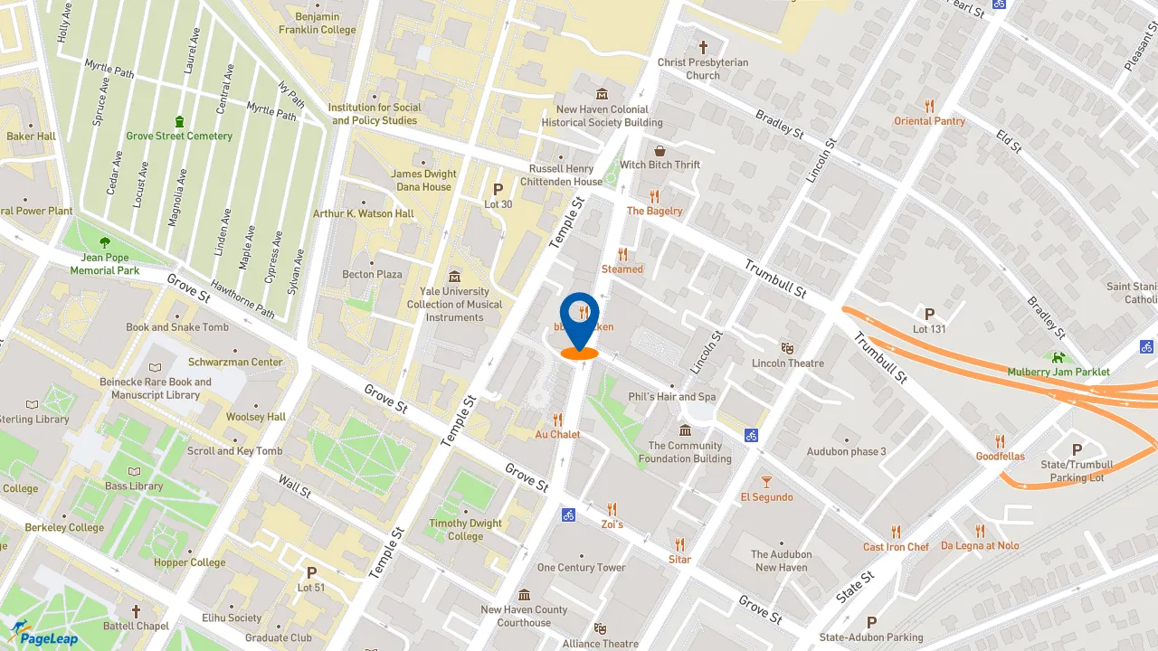 https://pageleap.com map showing location of Subway in New Haven.
