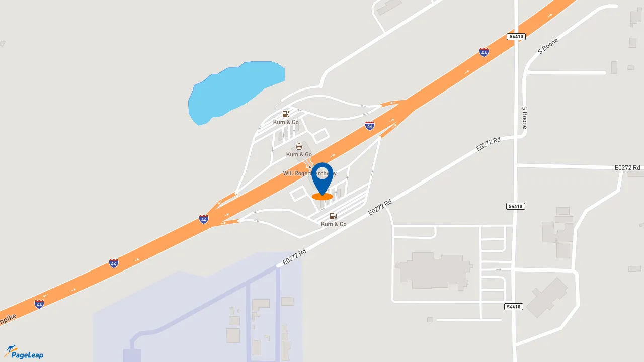 https://pageleap.com map showing location of Subway in Vinita.