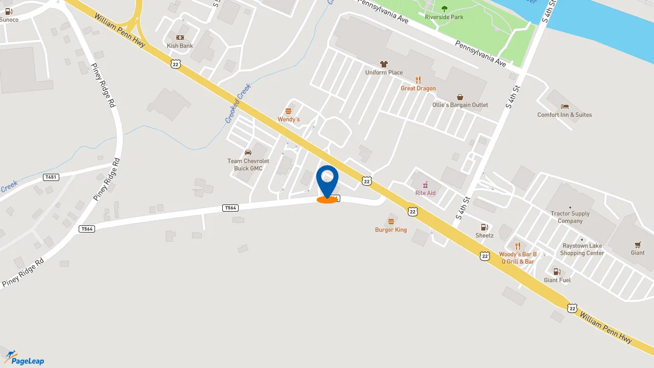 https://pageleap.com map showing location of Subway in Huntingdon.